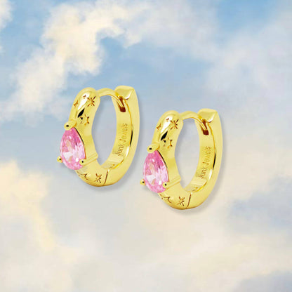 PEAR DROP HOOP EARRINGS