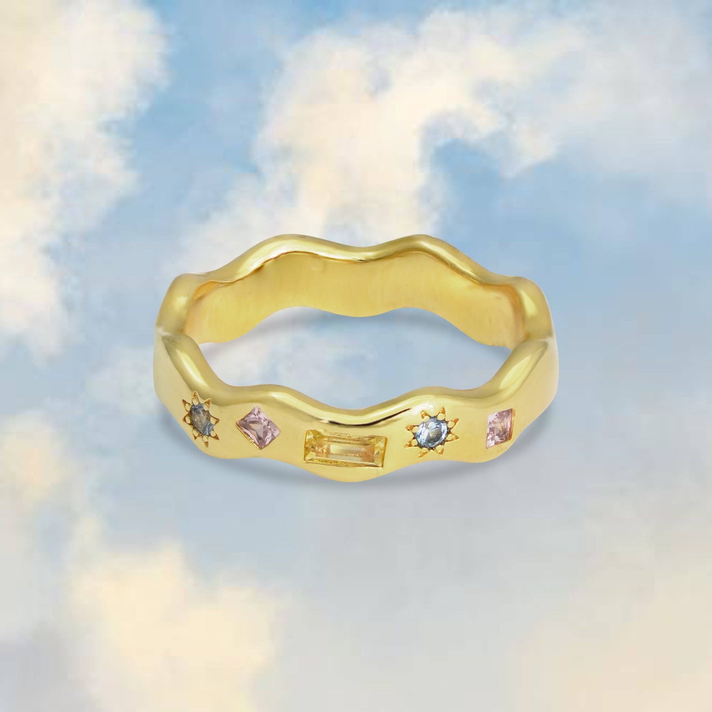 PASTEL JEWELLED WIGGLE RING