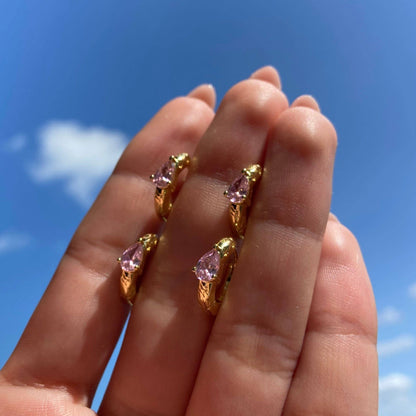 PEAR DROP HOOP EARRINGS