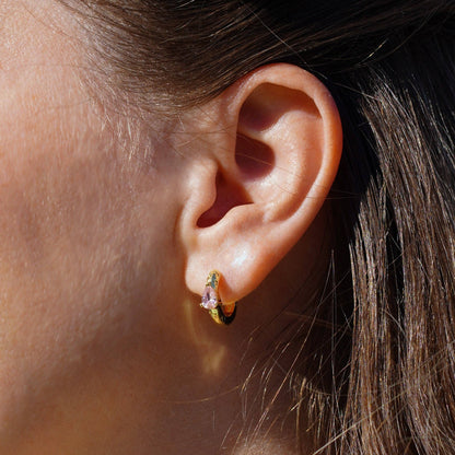 PEAR DROP HOOP EARRINGS